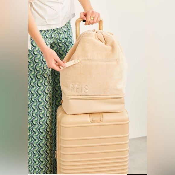 BEIS The Terry Backpack Cooler in Beige - Picture 1 of 7